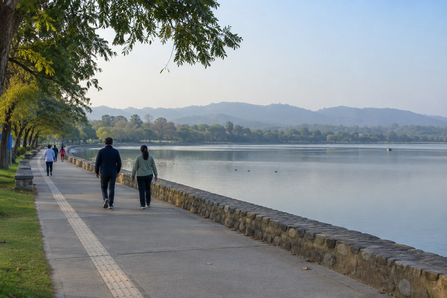 A morning walk beside Sukhna Lake in Chandigarh